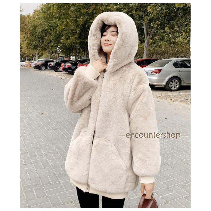フリース レディース ボア フード付き パーカー ブルゾン 厚手 無地 防寒 保温 秋冬 体型カバー アウター フリース レディース ボア フード付き パーカー ブルゾン 厚手 無地 防寒 保温 秋冬 体型カバー アウター
