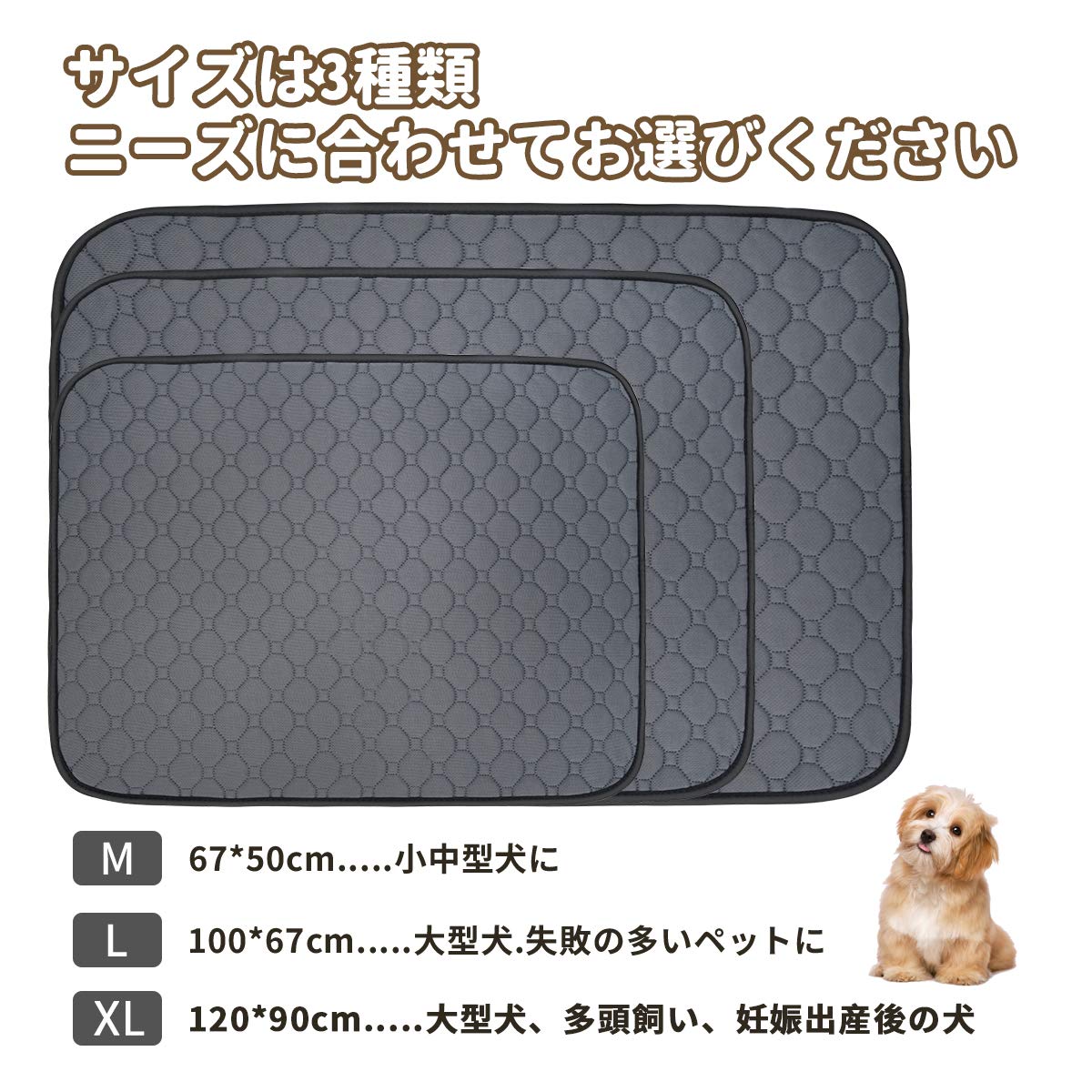 ペットシーツ 洗える 猫 犬用 おしっこパッド ペット用 トイレ下敷きマット 速乾 洗える 大判サイズ 多頭飼いに最適(グレーXL 二枚セット) ペットシーツ 洗える 猫 犬用 おしっこパッド ペット用 トイレ下敷きマット 速乾 洗える 大判サイズ 多頭飼いに最適(グレーXL 二枚セット)