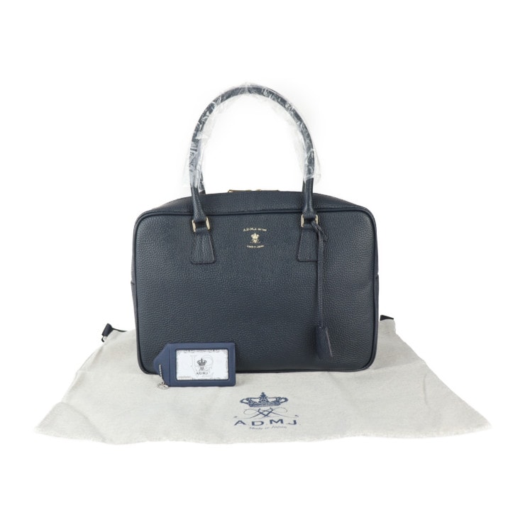 新品未使用展示品 ADMJ エーディーエムジェイ ハンドバッグ ACS01435 ボストンバッグ シュリンクレザー ネイビー ゴールド金具 スリム ショルダーバッグ 本物保証 中古 新品未使用展示品 ADMJ エーディーエムジェイ ハンドバッグ ACS01435 ボストンバッグ シュリンクレザー ネイビー ゴールド金具 スリム ショルダーバッグ 本物保証 中古
