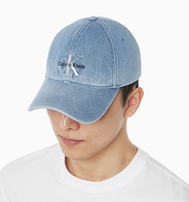 キャップ   Unisex CKJ Monogram Denim Baseball Cap 4G5007G Calvin Klein Unisex CKJ Monogram Denim Baseball Cap 4G5007G