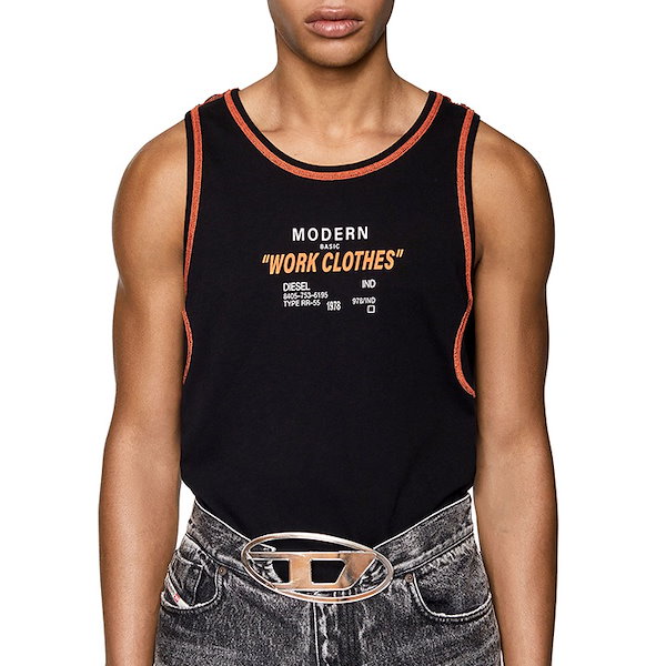 DIESEL◆ノースリーブカットソー/--/--/BLK/0jasb Qoo10] DIESEL ノースリーブカットソー タンクトップ メ