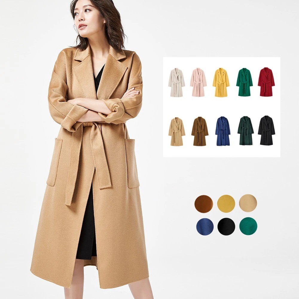 韓国ファッション ウールコート レディース 高級ウールコート 手作り リバーシブルカシミヤコート カシミヤのコート チェスターコート