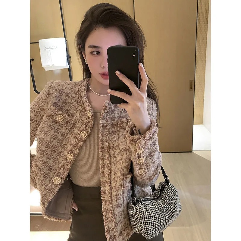 韓国ファッション春秋新作ジャケットジャケッ ショット丈 丸ネックライダース 韓国ファッション春秋新作ジャケットジャケッ ショット丈 丸ネックライダース