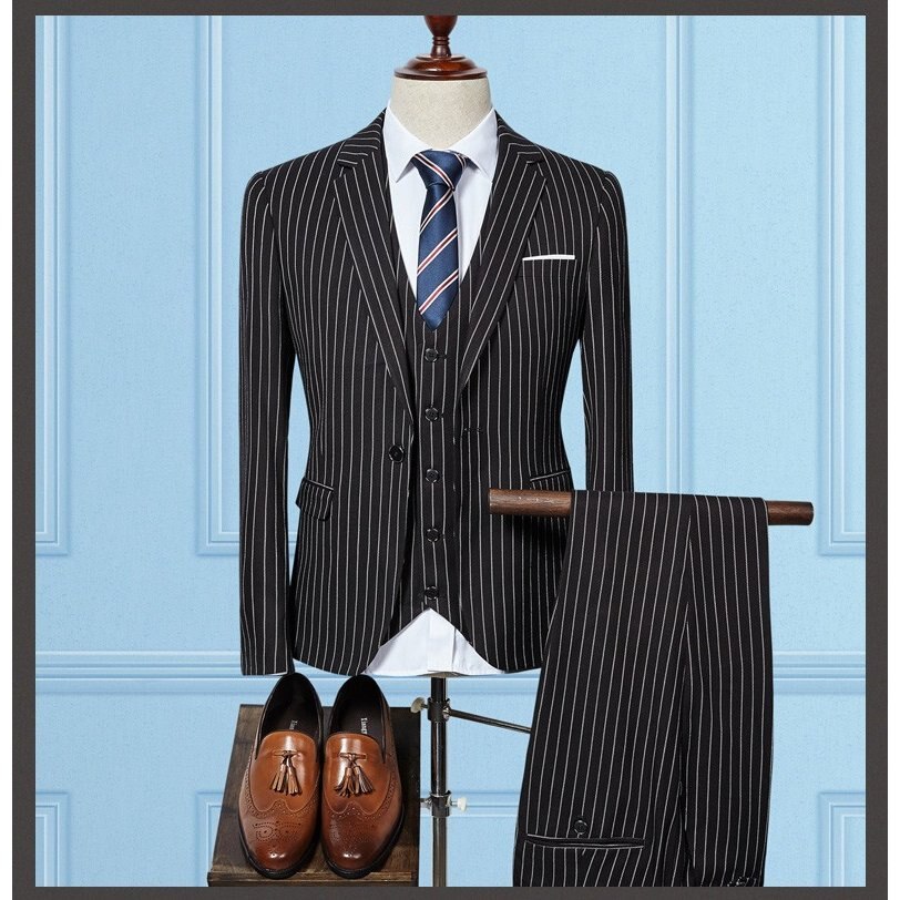 3ピーススーツ ビジネススーツ メンズ スーツ 2つボタン チェック柄 カジュアルスーツ セットアッ