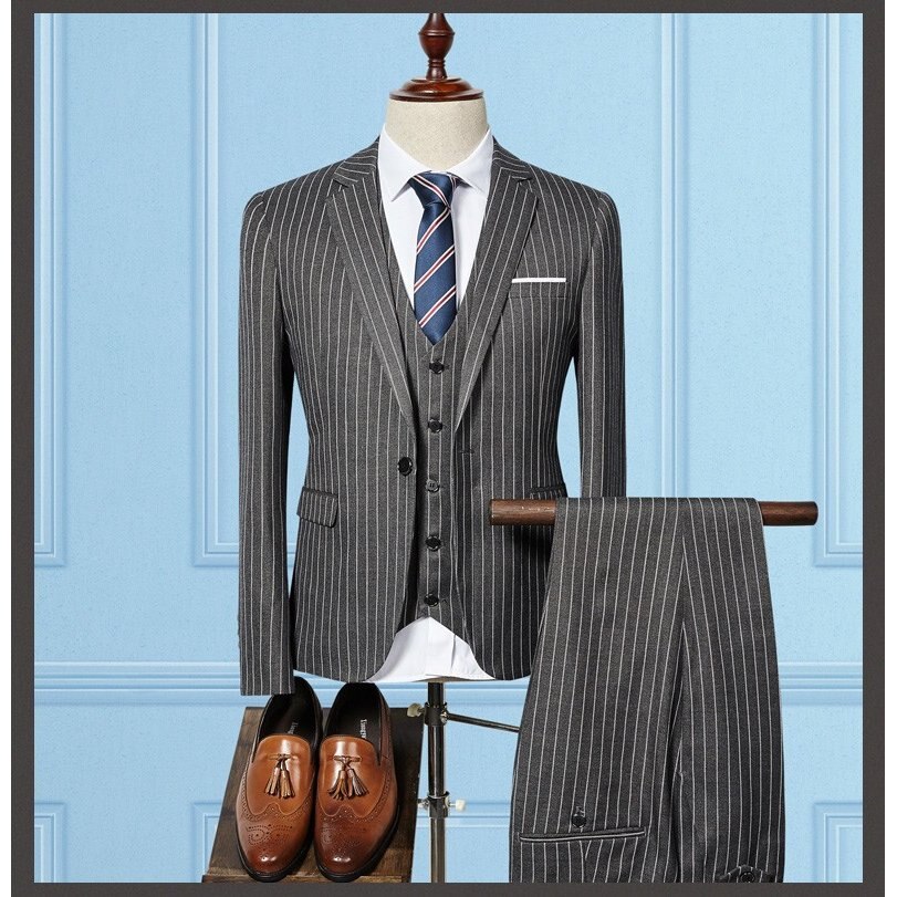 3ピーススーツ ビジネススーツ メンズ スーツ 2つボタン チェック柄 カジュアルスーツ セットアッ