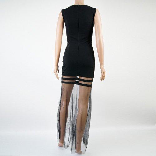 キャバドレス ナイトドレス ロングドレス フレア Aラインウエストカット ノースリーブ シースルー チュール メッシュ Vネック レディース ブラック グラシア キャバドレス ナイトドレス ロングドレス フレア Aラインウエストカット ノースリーブ シースルー チュール メッシュ Vネック レディース ブラック グラシア