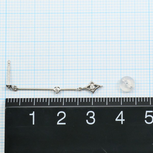 K18 18金 WG ホワイトゴールド ピアス ダイヤ 総重量約1.0g ジュエリー 中古 K18 18金 WG ホワイトゴールド ピアス ダイヤ 総重量約1.0g ジュエリー 中古
