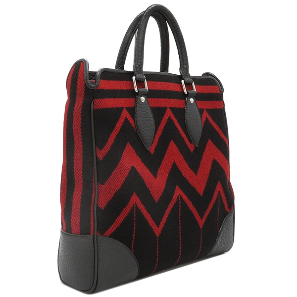 ルイヴィトン LOUIS VUITTON トートバッグ カバ ヴェイル ウール レザー ブラック×レッド シルバー金具 黒 赤 M95241 AR0076【中古】