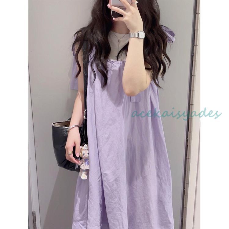 夏新作 ラベンダー紫 麻綿 スリム サスペンダー ワンピース ドレス 無袖 ミディ丈 ゆったり レディース ファッション トレンド 大人可愛い 夏新作 ラベンダー紫 麻綿 スリム サスペンダー ワンピース ドレス 無袖 ミディ丈 ゆったり レディース ファッション トレンド 大人可愛い