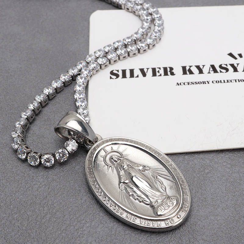 ステンレス マリアネックレス テニス [n904]