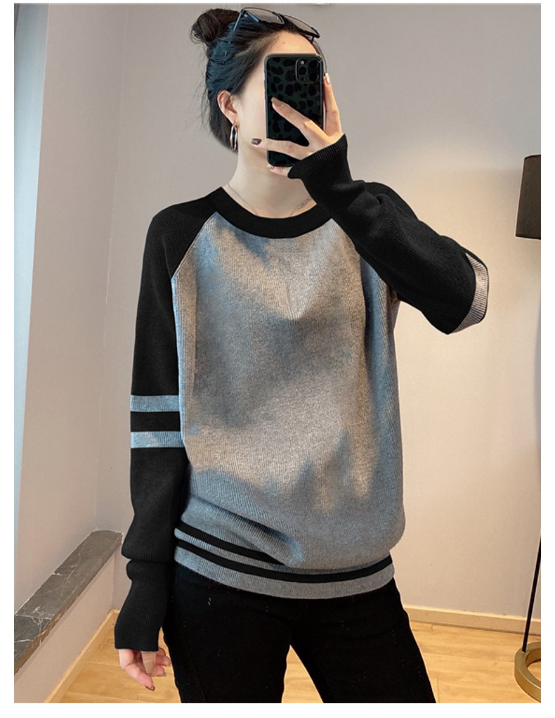 ラウンド ネック ソフト ワックス セーター女性 秋 冬 ルーズ カジュアル ニット セーター ボトムス トップ トレンド グレー S Ｍ Ｌ XL トップス 袖あり かわいい 大人可愛い きれいめ