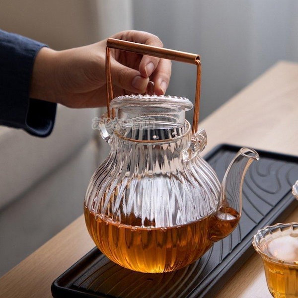 Qoo10] 耐熱ガラス ティーポット 手作り 急須