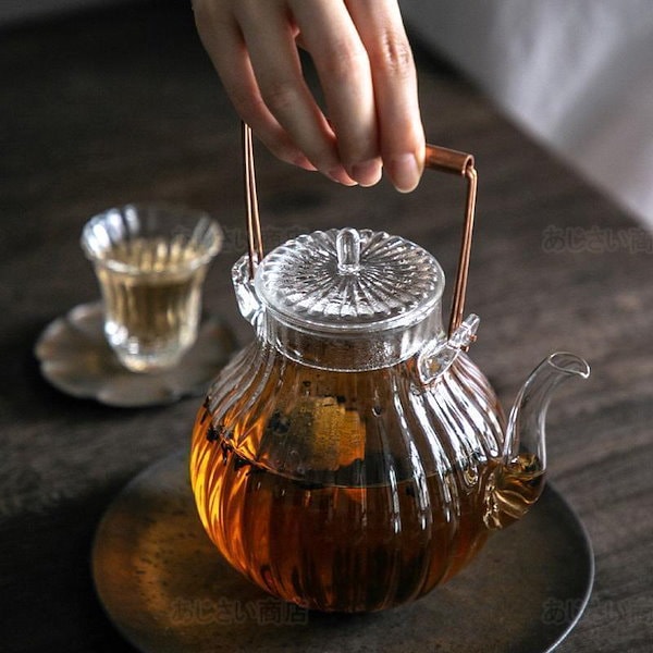 Qoo10] 耐熱ガラス ティーポット 手作り 急須