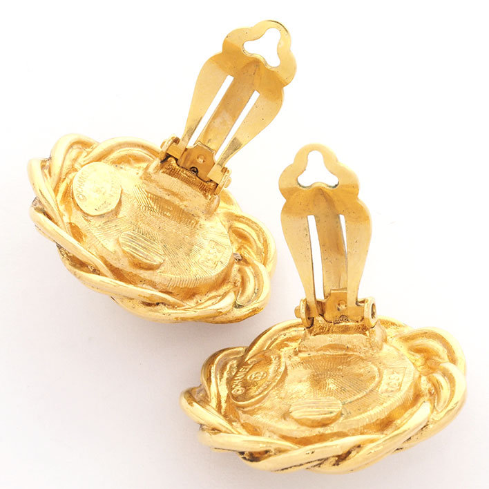 シャネル バロックパール チェーンモチーフフレーム クリップタイプ【イヤリング】