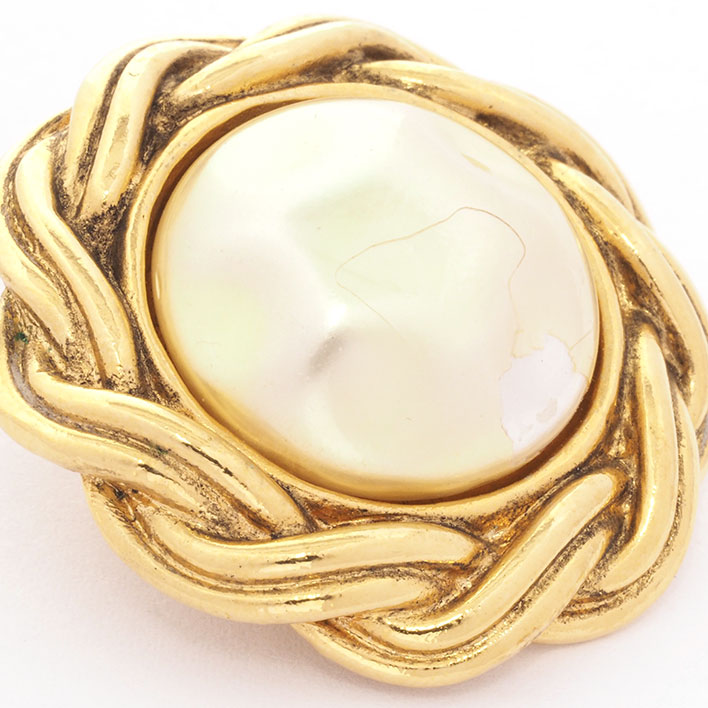 シャネル バロックパール チェーンモチーフフレーム クリップタイプ【イヤリング】