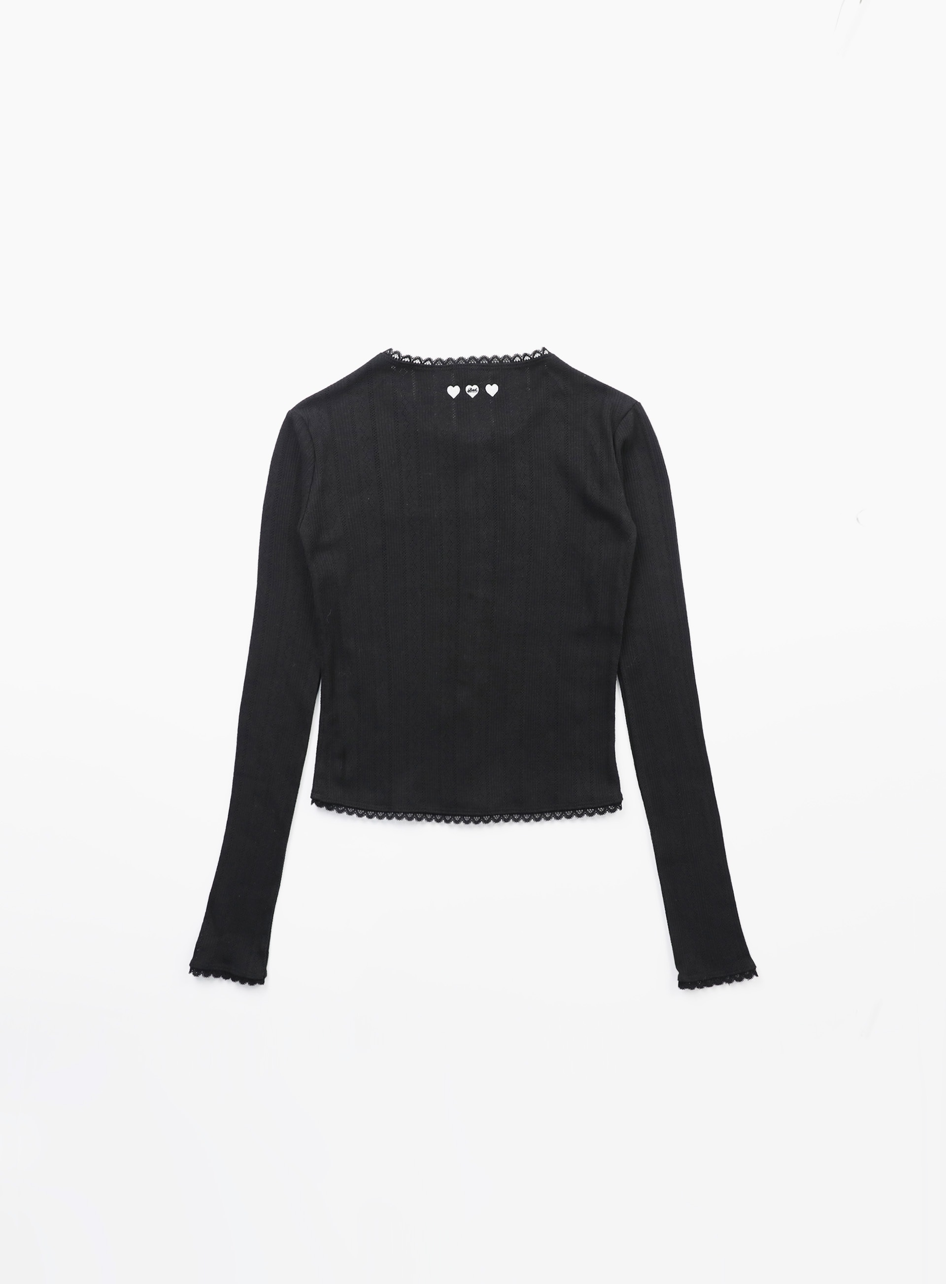 【BADBLOOD】 CLASSIC LOGO POINTEL CREWNECK CARDIGAN : BLACK
