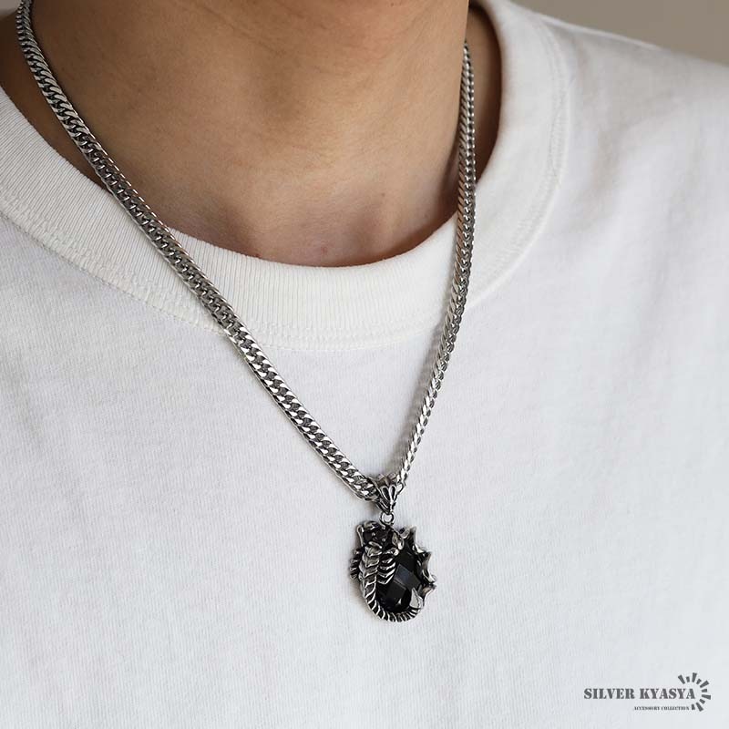 スコーピオン＆ダブル喜平ネックレス [n884-n348-6mm]