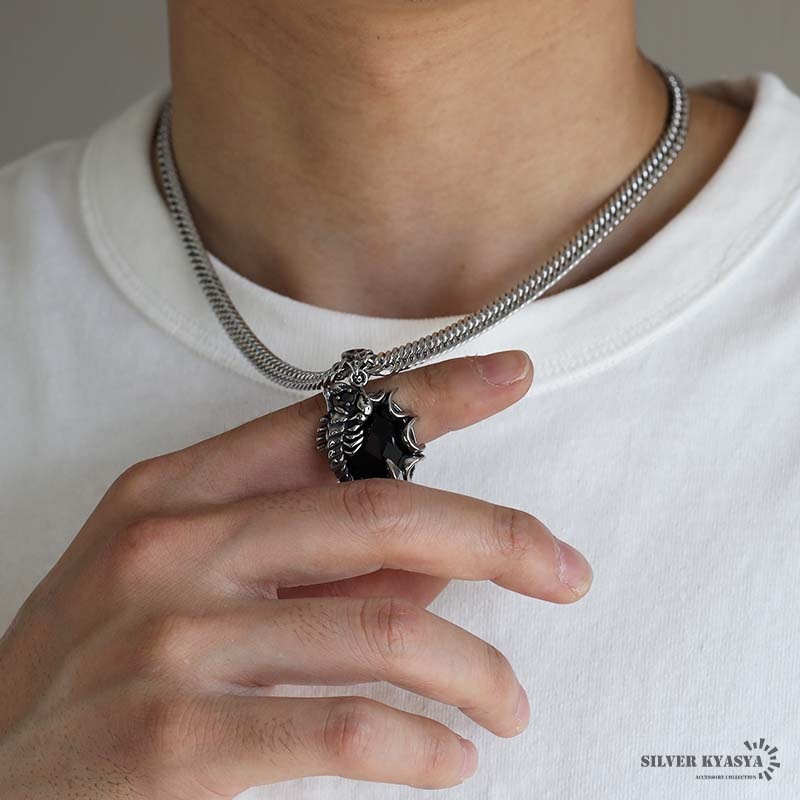 スコーピオン＆ダブル喜平ネックレス [n884-n348-6mm]