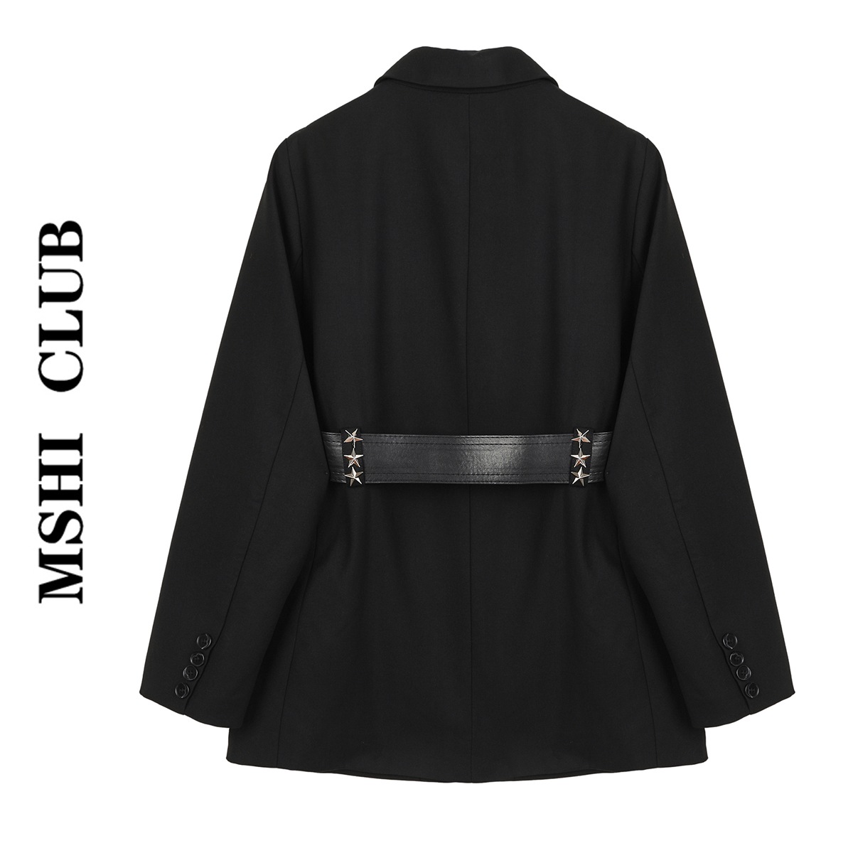 【ベルト付き】ブラックジャケット ジャケット スーツ 秋 冬 モード系 ブラックコーデ a3243 【ベルト付き】ブラックジャケット ジャケット スーツ 秋 冬 モード系 ブラックコーデ a3243