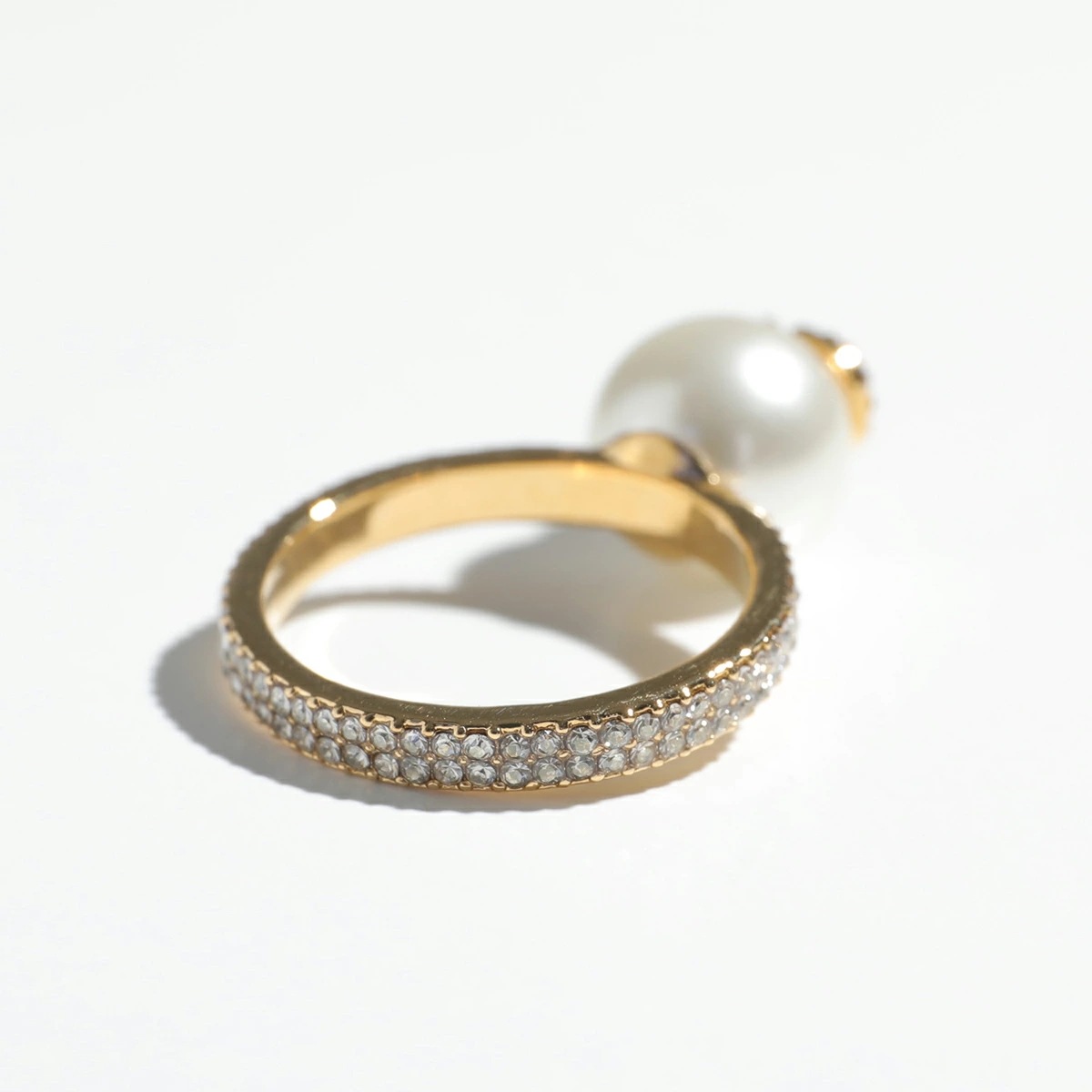 VALENTINO ヴァレンティノ リング 5W2J0W71 QVS レディース Vロゴ パール クリスタル装飾 指輪 アクセサリー Y49