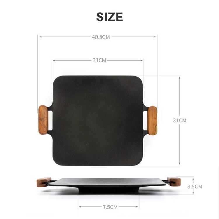 【鉄板】IH使用可能 四角グリルパン31cm 韓国 キャンプ アウトドア バーベキュー