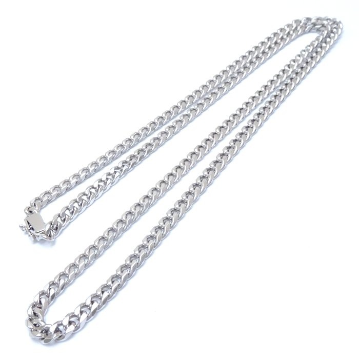 喜平ネックレス Pt850プラチナ 6面 シングル 61cm 61g/75691【中古】