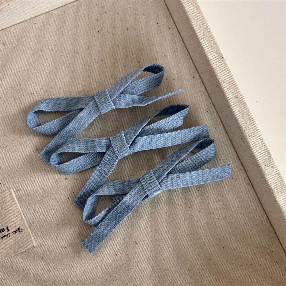 3 ピース デニム スイート シンプル リボン ヘアピン ヘアピン サイド カモノハシ クリップ 新しいファッション前髪クリップ