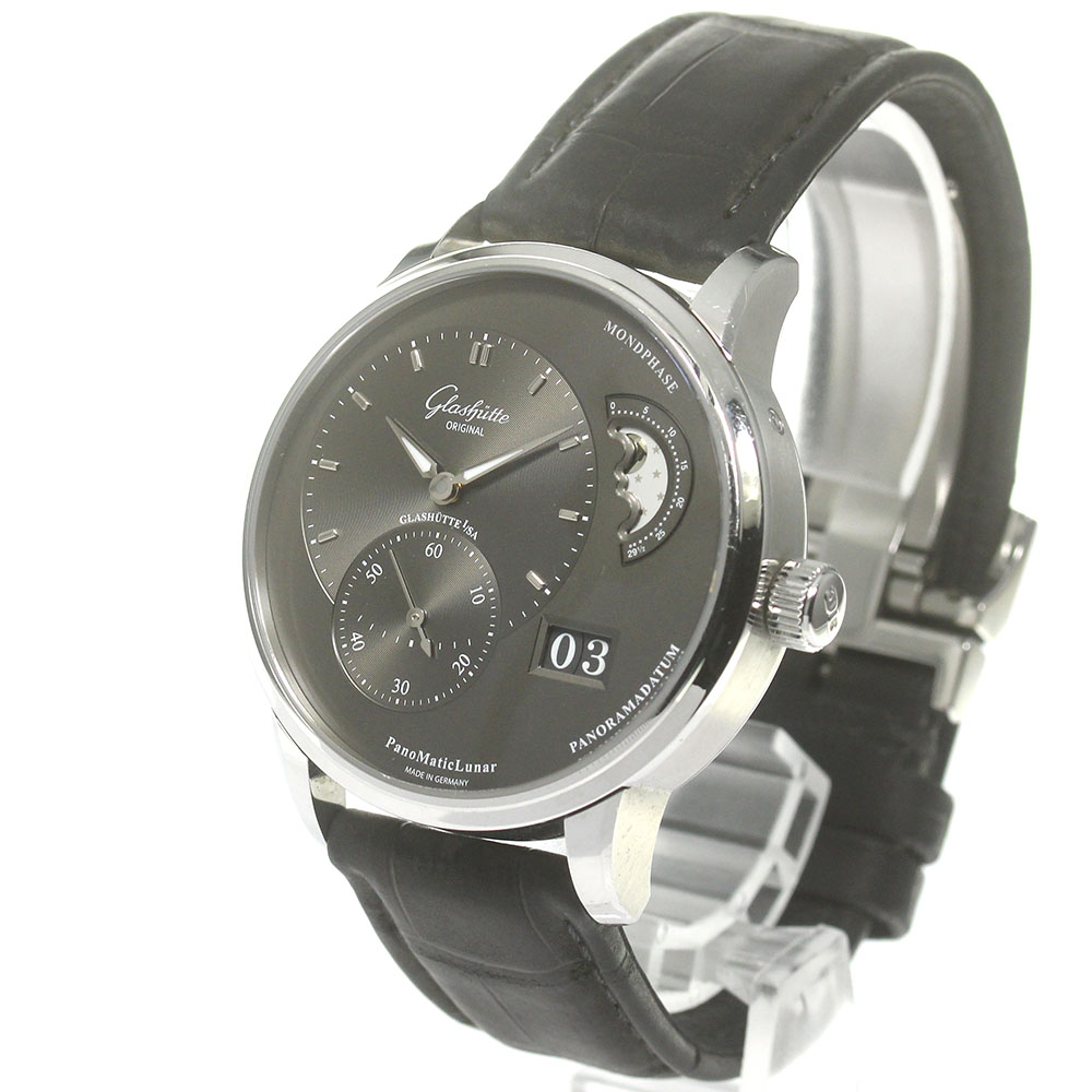 グラスヒュッテ・オリジナル GLASHUTTE ORIGINAL 1-90-02-43-32-50 パノマティック ルナ デイト 自動巻き メンズ 保証書付き_870546【中古】 グラスヒュッテ・オリジナル GLASHUTTE ORIGINAL 1-90-02-43-32-50 パノマティック ルナ デイト 自動巻き メンズ 保証書付き_870546【中古】