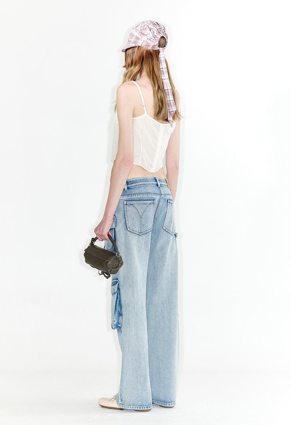 OPEN Yy】 CARGO POCKET JEAN : BLUE