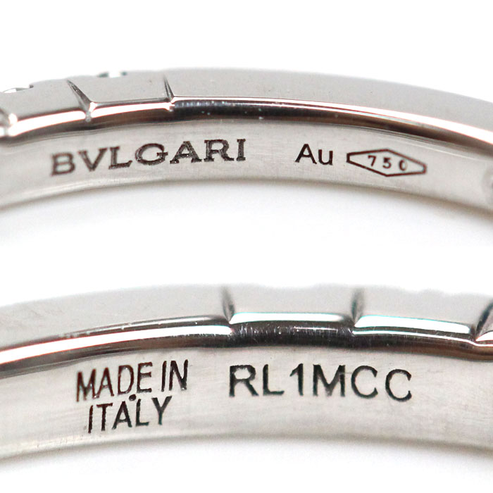 BVLGARI ブルガリ K18WG ホワイトゴールド ハーフエタニティ ダイヤ ローマ アモール リング・指輪 351547 6号 1.6g レディース 中古 美品 BVLGARI ブルガリ K18WG ホワイトゴールド ハーフエタニティ ダイヤ ローマ アモール リング・指輪 351547 6号 1.6g レディース 中古 美品