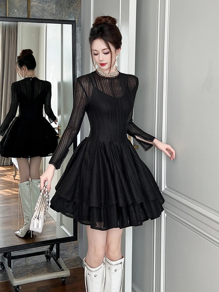 2024新品 ハイウエスト 透かし彫り ショートワンピース ドレス パーティー キャバ 大人 同窓会 披露宴 卒業式 結婚式 演奏会 ウェディング 二次会 メガ割