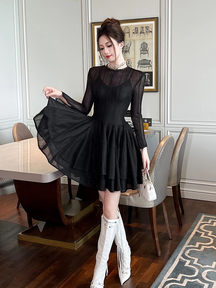 2024新品 ハイウエスト 透かし彫り ショートワンピース ドレス パーティー キャバ 大人 同窓会 披露宴 卒業式 結婚式 演奏会 ウェディング 二次会 メガ割