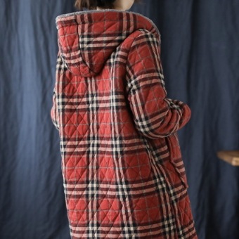 キルティングフードジャケット アウター コート ミディアム丈 長袖 フード ワイド ポケット 前開き キルティングフードジャケット アウター コート ミディアム丈 長袖 フード ワイド ポケット 前開き