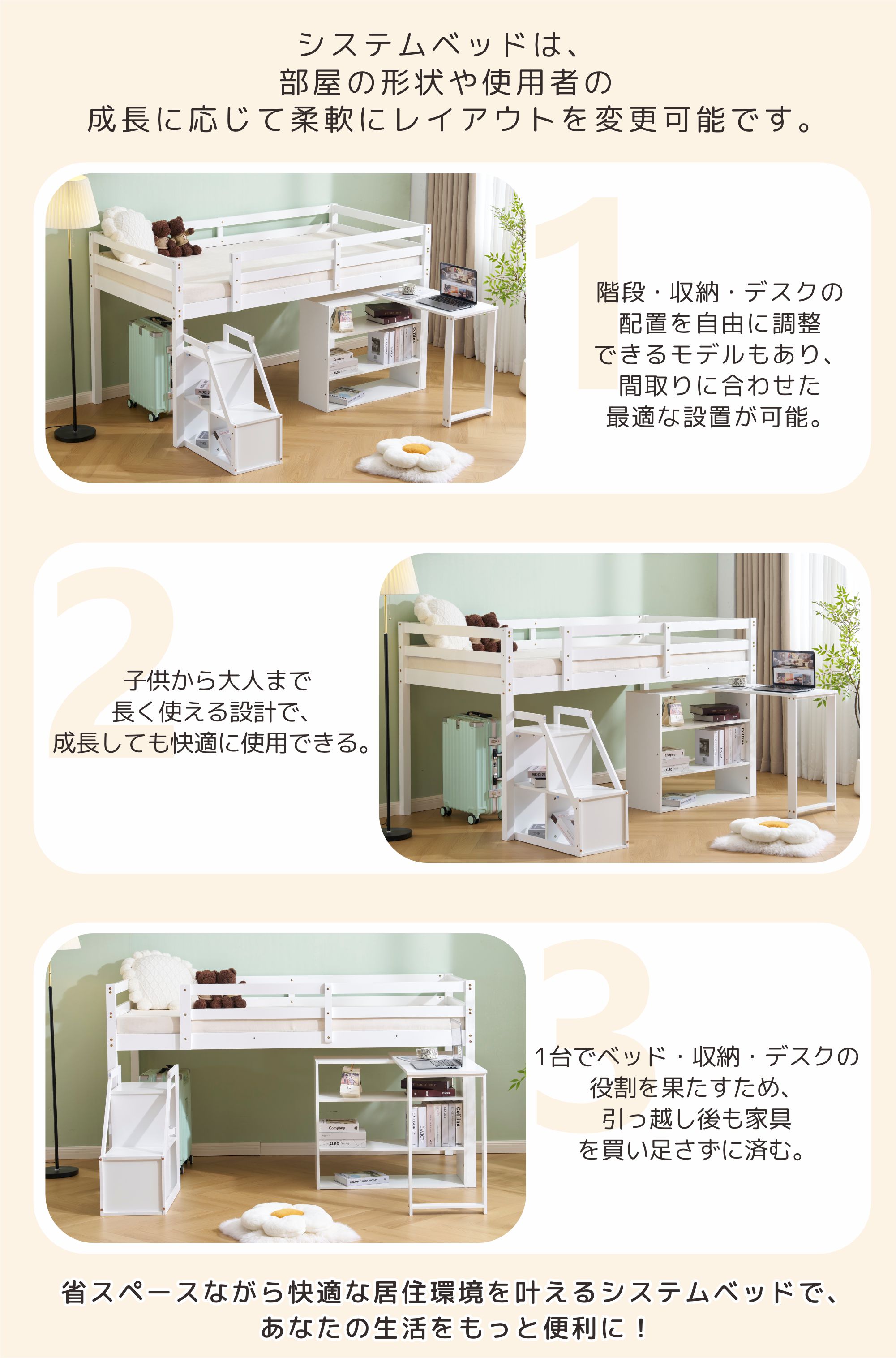 432【新作】システムベッド デスク+収納ラック+階段 システムデスクベッド 学習机 ロータイプ 高さ115cm すのこ シングル 本棚 収納 ブックシェルフ ロフトベッド システムベッド 子供ベッド 432【新作】システムベッド デスク+収納ラック+階段 システムデスクベッド 学習机 ロータイプ 高さ115cm すのこ シングル 本棚 収納 ブックシェルフ ロフトベッド システムベッド 子供ベッド