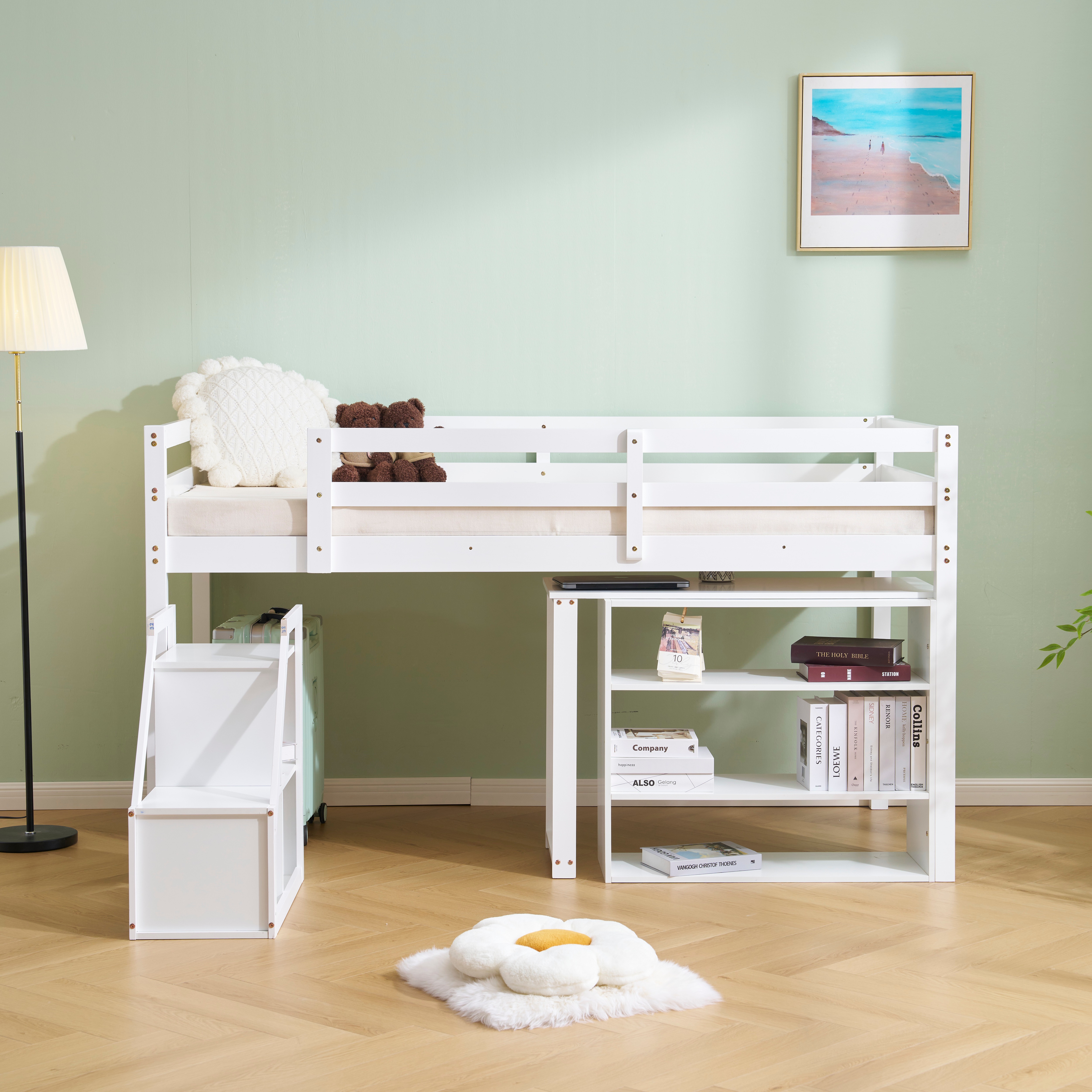 432【新作】システムベッド デスク+収納ラック+階段 システムデスクベッド 学習机 ロータイプ 高さ115cm すのこ シングル 本棚 収納 ブックシェルフ ロフトベッド システムベッド 子供ベッド 432【新作】システムベッド デスク+収納ラック+階段 システムデスクベッド 学習机 ロータイプ 高さ115cm すのこ シングル 本棚 収納 ブックシェルフ ロフトベッド システムベッド 子供ベッド