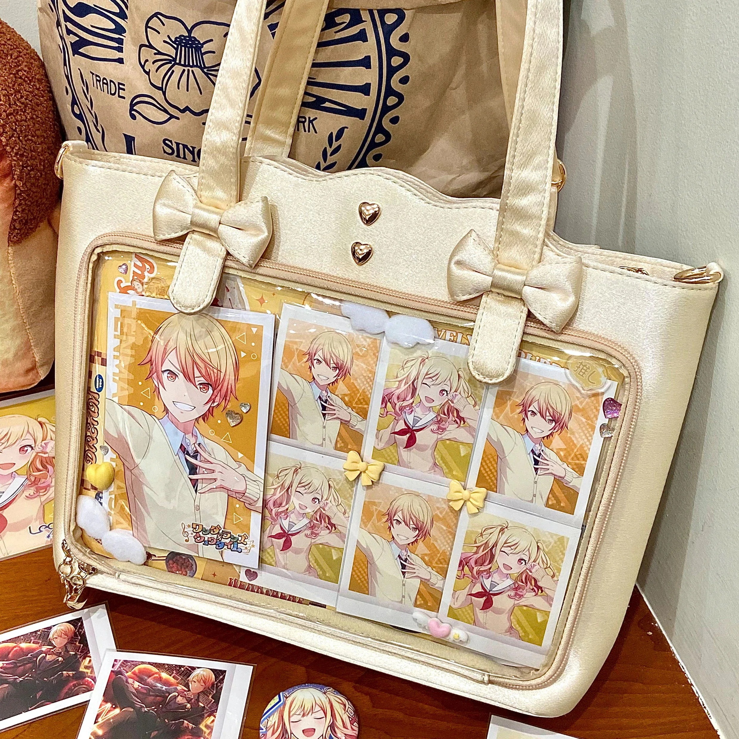 25 新入荷ポケットたくさん ショルダーバッグ 鞄 クロスボディトートバッグ 大きめ 通勤 通学 学生 カジュアル トートバッグ フェイク ビッグトート レディースファッション 韓国系_4