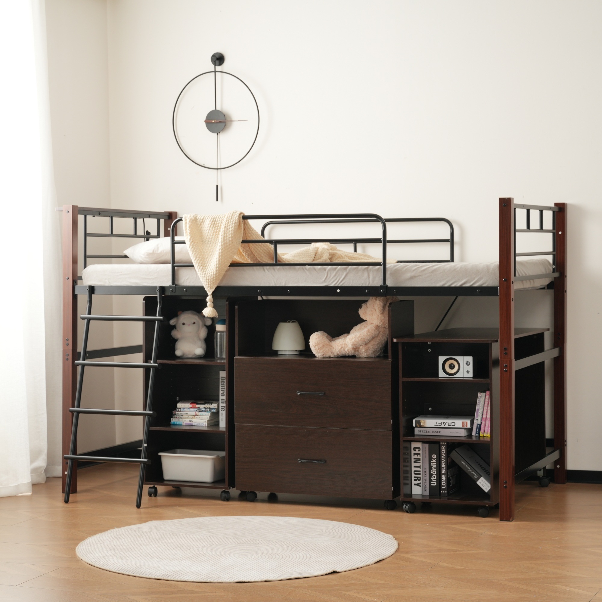 【国内発送】システムベッドロフトベッド+デスク+収納ラック+シェルフ4点セット宮コンセントスチールロフトベッドベッド省スペースパイプ耐震金属学生寮社員寮大人131 【国内発送】システムベッドロフトベッド+デスク+収納ラック+シェルフ4点セット宮コンセントスチールロフトベッドベッド省スペースパイプ耐震金属学生寮社員寮大人131