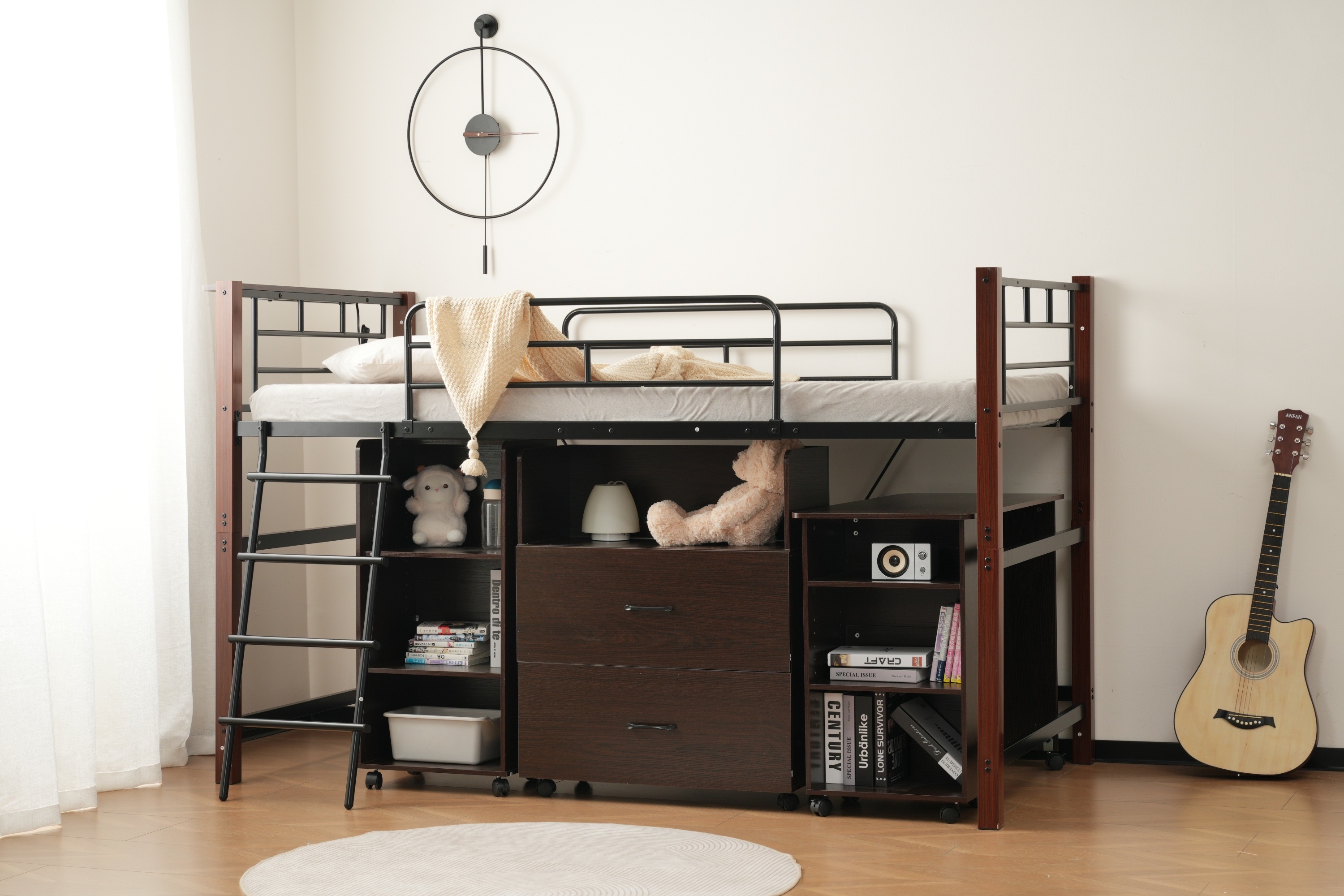 【国内発送】システムベッドロフトベッド+デスク+収納ラック+シェルフ4点セット宮コンセントスチールロフトベッドベッド省スペースパイプ耐震金属学生寮社員寮大人131 【国内発送】システムベッドロフトベッド+デスク+収納ラック+シェルフ4点セット宮コンセントスチールロフトベッドベッド省スペースパイプ耐震金属学生寮社員寮大人131