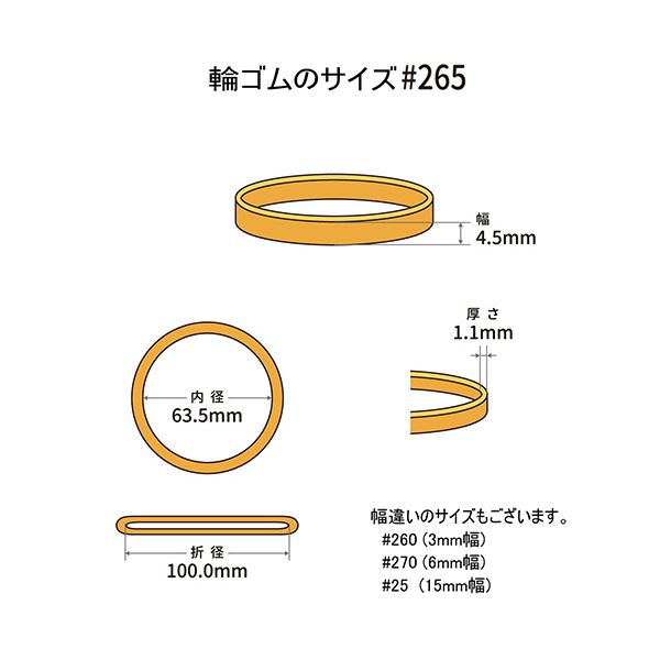 （まとめ） 共和 オーバンド#265 内径63.5mm 500g入 透明袋 GKA-N-007 1袋 [x3セット]_1