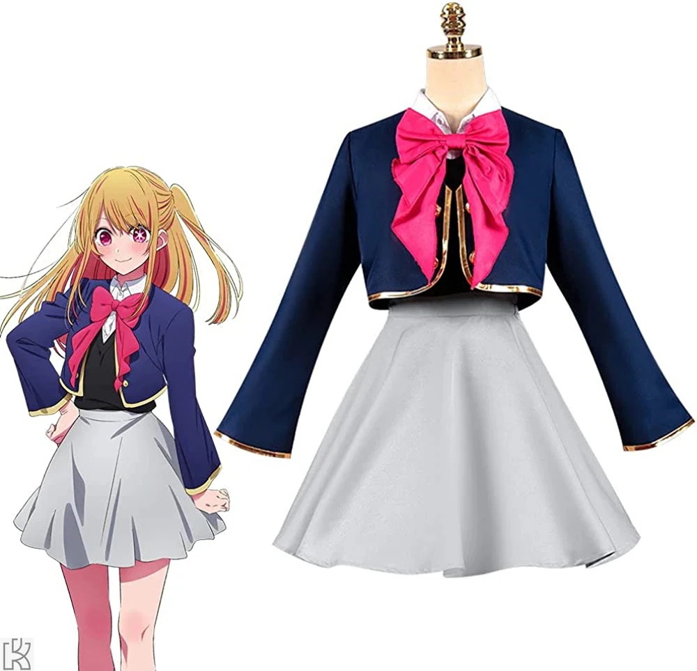 wusuobic[迅速な出荷]星野アイ 有馬かな アクア ルビーコスプレ衣装 ワンビース 制服 JK制服 推しの子周辺コスプレ 仮装 変装 同人服 ウィッグ付ぎ アニメ キャラクター コスチューム 撮