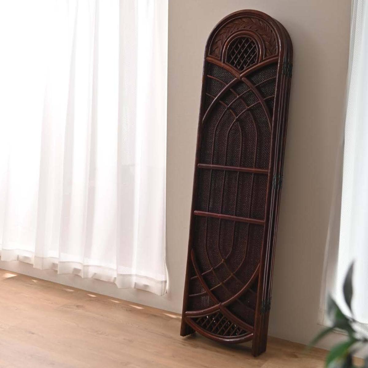 籐 スクリーン 間仕切り 4連 畳める ラタン パーテーション 目隠し 仕切り 衝立 折りたたみ 籐スクリーン コンパクト収納 折り畳み 籐家具 ラタン製 ついたて インテリア