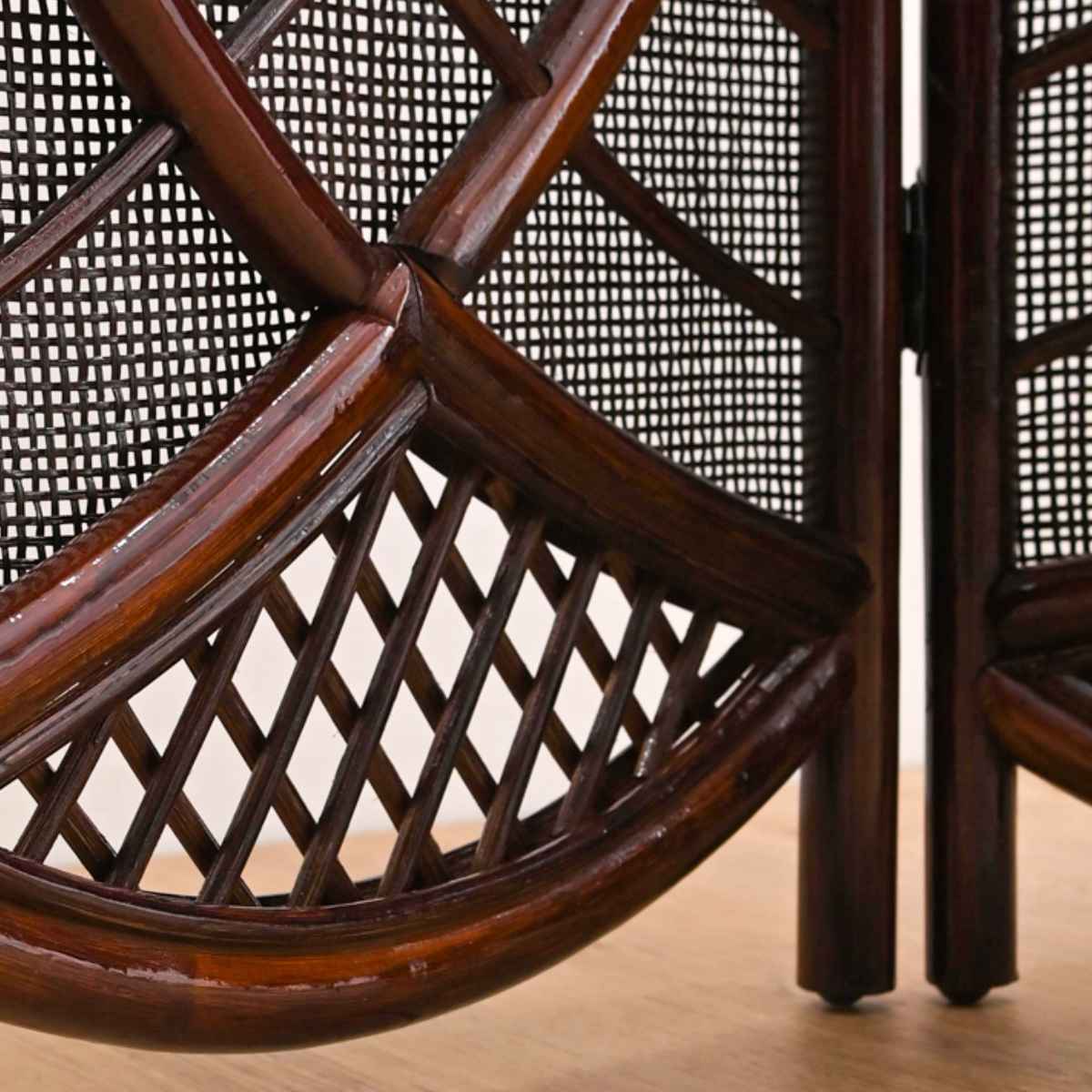 籐 スクリーン 間仕切り 4連 畳める ラタン パーテーション 目隠し 仕切り 衝立 折りたたみ 籐スクリーン コンパクト収納 折り畳み 籐家具 ラタン製 ついたて インテリア