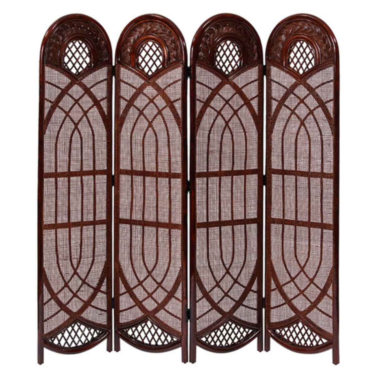 籐 スクリーン 間仕切り 4連 畳める ラタン パーテーション 目隠し 仕切り 衝立 折りたたみ 籐スクリーン コンパクト収納 折り畳み 籐家具 ラタン製 ついたて インテリア