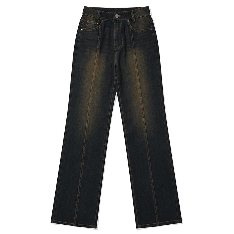 KIRSH PLAIN SEMI FLARE DENIM PANTS [LIGHT CHARCOAL]