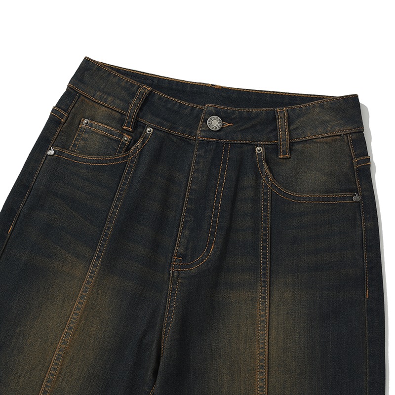 KIRSH PLAIN SEMI FLARE DENIM PANTS [LIGHT CHARCOAL]