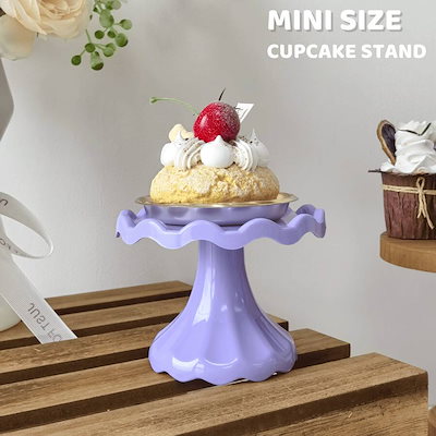1個 ミニカップケーキスタンド ケーキ ディスプレイスタンド チョコレートデザートウェディング誕生日ベビーシャワーティーパーティー用品 ゴールド ウェディングと誕生日用品