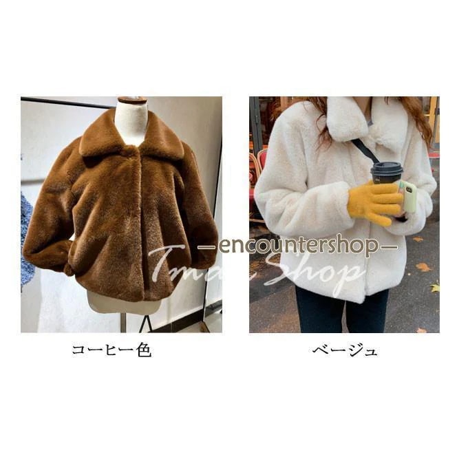 人気沸騰新柄追加 ファーコート レディース 毛皮コート ショートコート ラビット ウサギ毛皮 フェイクファー ジャケット おしゃれ 上着 暖かい 防寒 秋冬 ファッション 冬新作_1