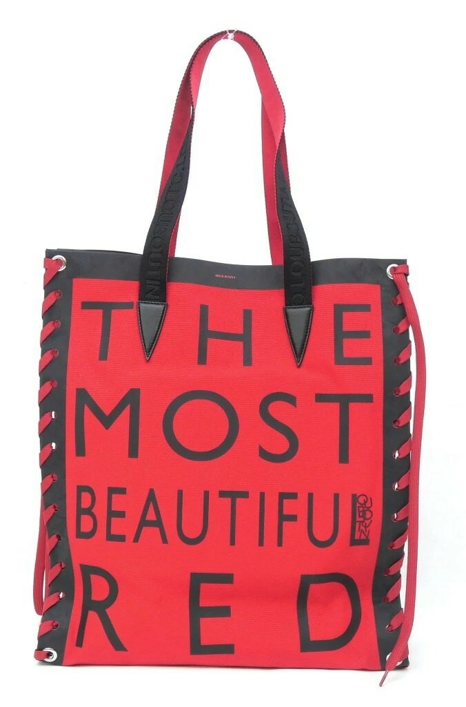 クリスチャン ルブタン Christian Louboutin カバラススモール シューレース トートバッグ 赤 キャンバス×レザー 【中古】(68157) クリスチャン ルブタン Christian Louboutin カバラススモール シューレース トートバッグ 赤 キャンバス×レザー 【中古】(68157)