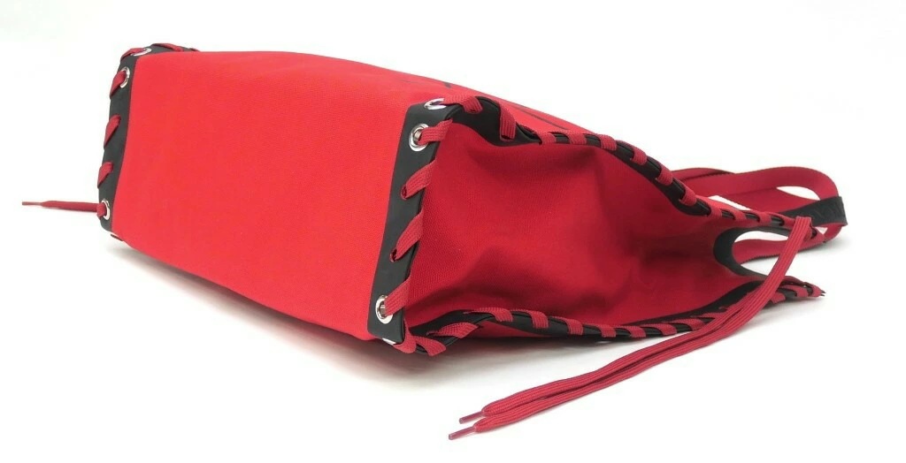 クリスチャン ルブタン Christian Louboutin カバラススモール シューレース トートバッグ 赤 キャンバス×レザー 【中古】(68157) クリスチャン ルブタン Christian Louboutin カバラススモール シューレース トートバッグ 赤 キャンバス×レザー 【中古】(68157)