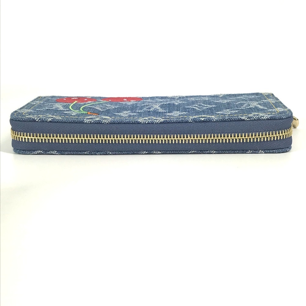 長財布 M23161 LV × TM ジッピー・ウォレット 村上隆コラボ モノグラムデニム ロングウォレット ラウンドファスナー ブルー